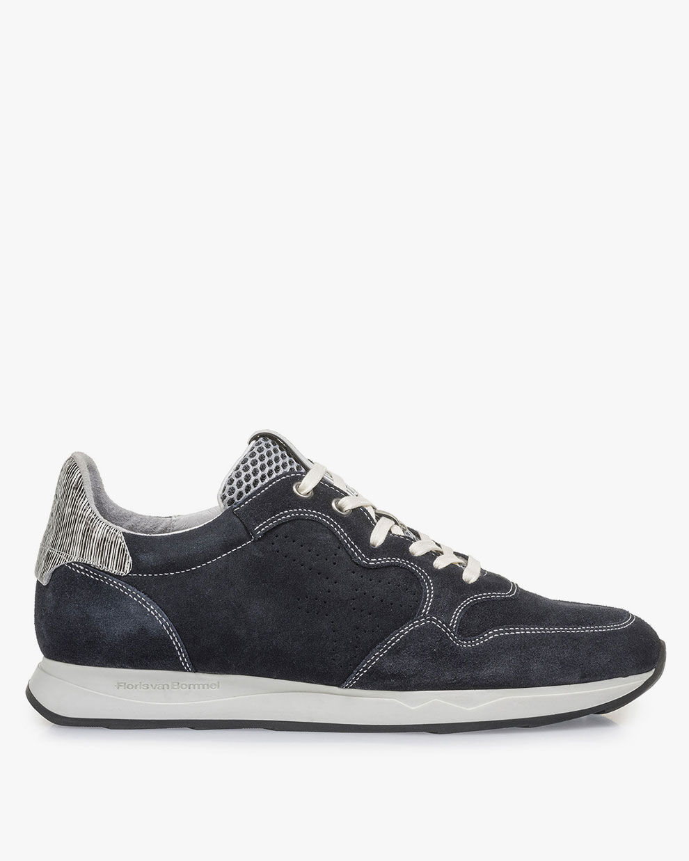 Blue suede leather sneaker 16446 01 Floris van Bommel Official
