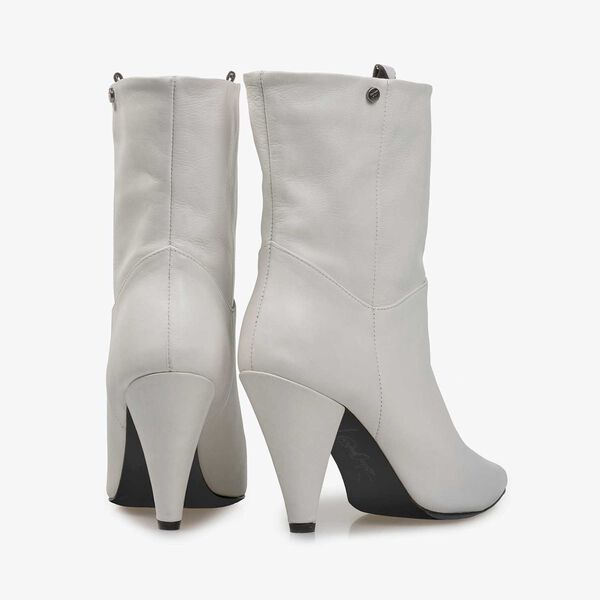 Off-white nappa leather high boots