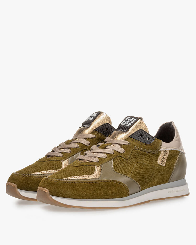 Sneaker suede dark green
