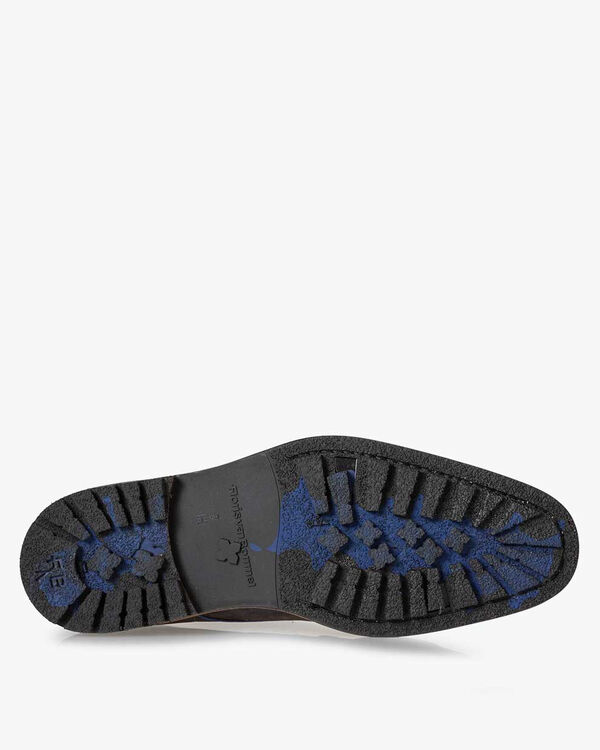 Lace boot nubuck leather dark blue