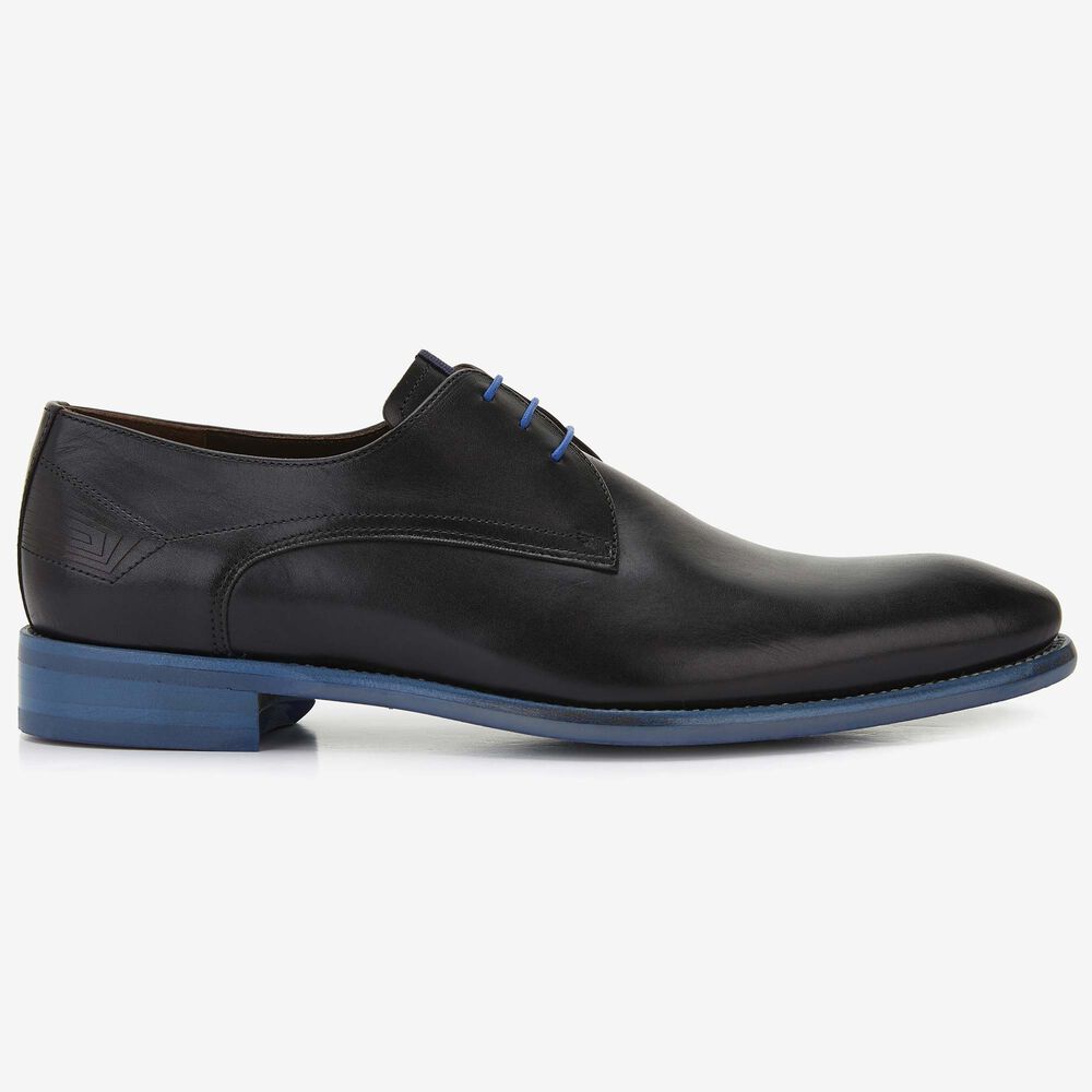 Floris van Bommel black leather men's lace-up shoe