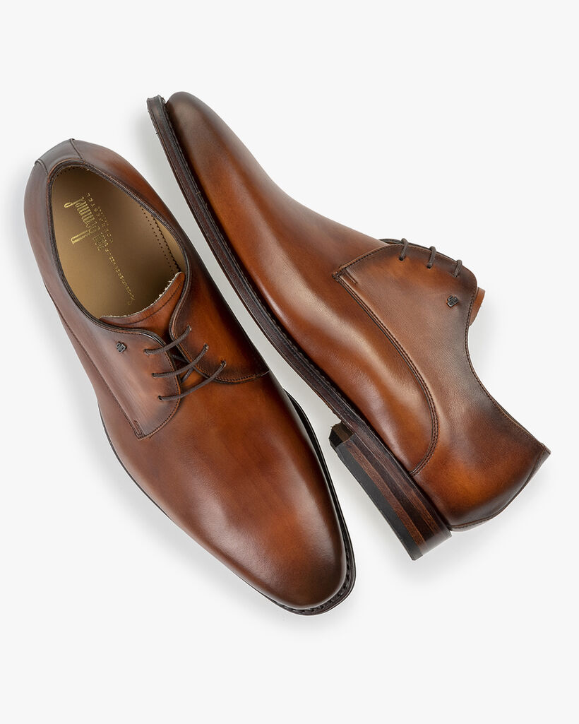 Lace shoe calf leather cognac