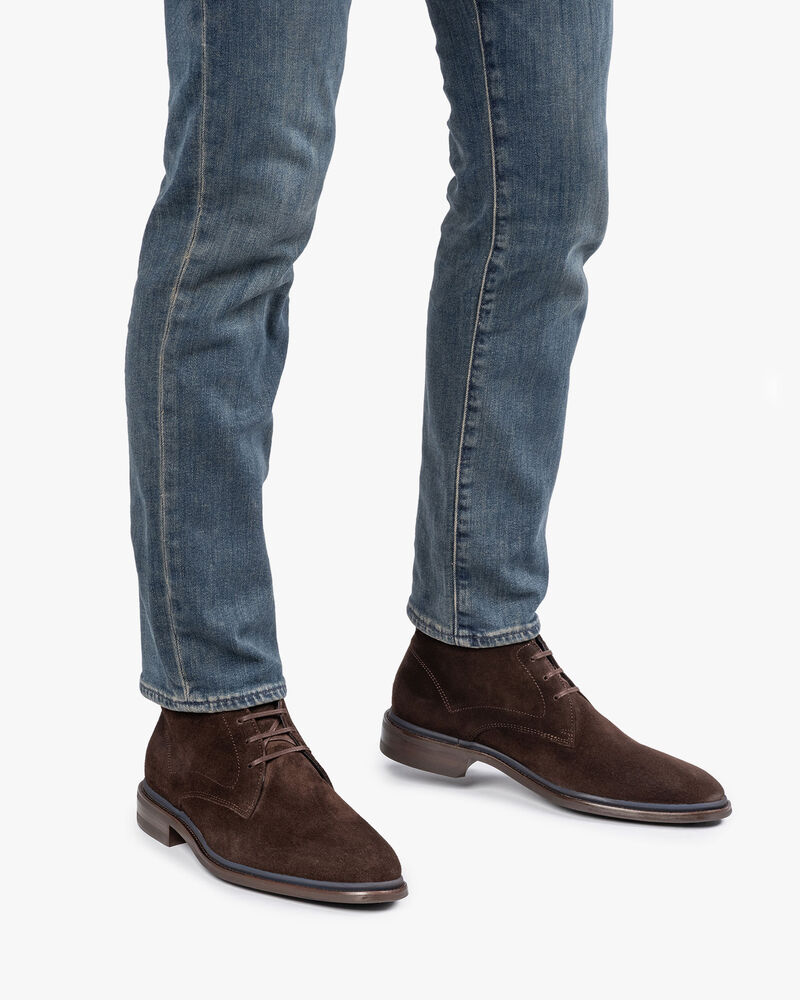 Lace boot suede leather brown