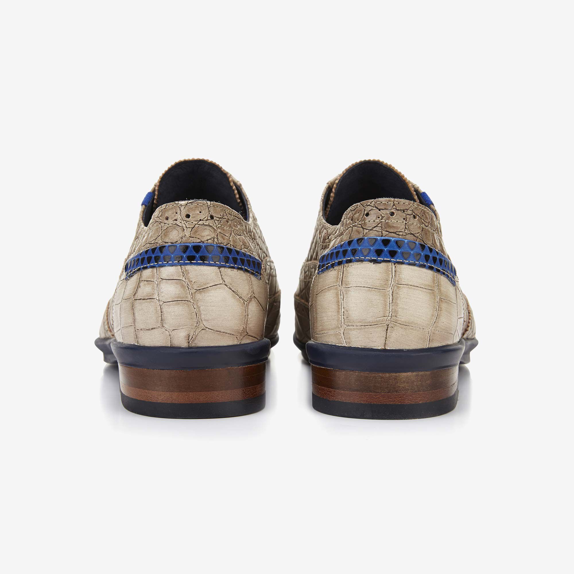 Lace up shoes men Floris van Bommel sand coloured crocodile print men s lace up shoe Floris van Bommel