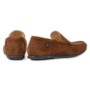 Moccasin suede leather brown