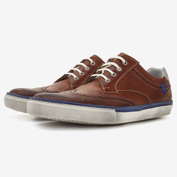 Floris van Bommel cognac coloured leather men's sneaker