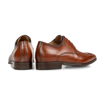 Lace shoe calf leather dark cognac