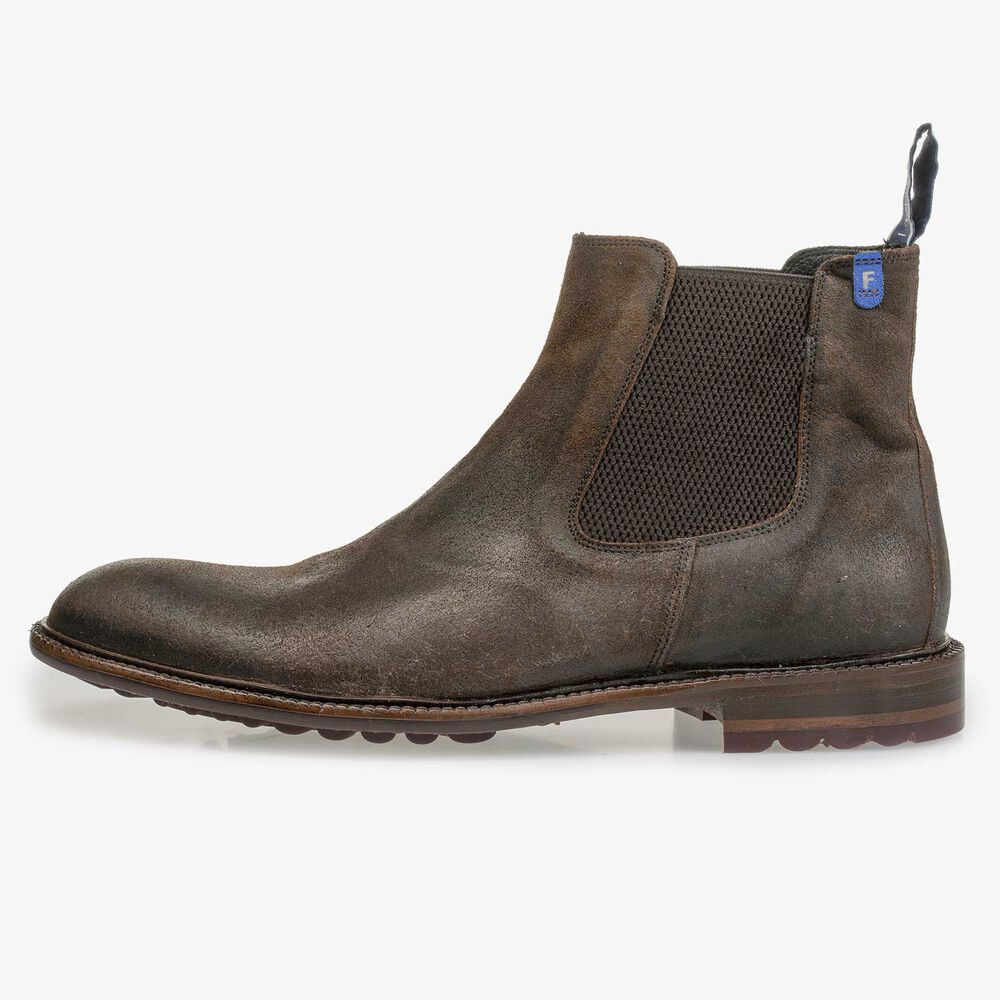 Brown suede leather Chelsea boot