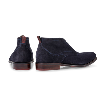 Lace boot suede blue