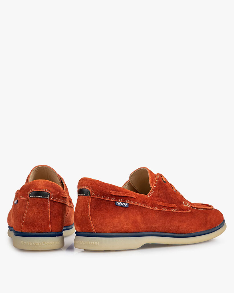 Boat shoe suede leather orange