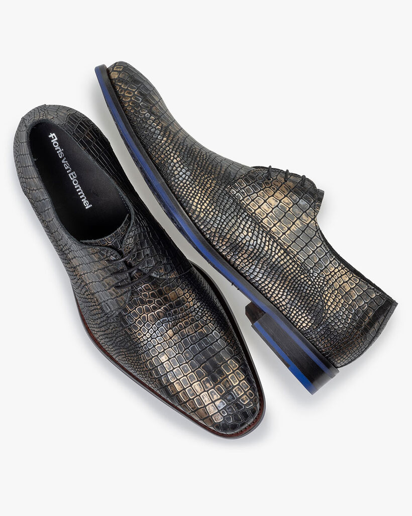 Lace shoe metallic bronze