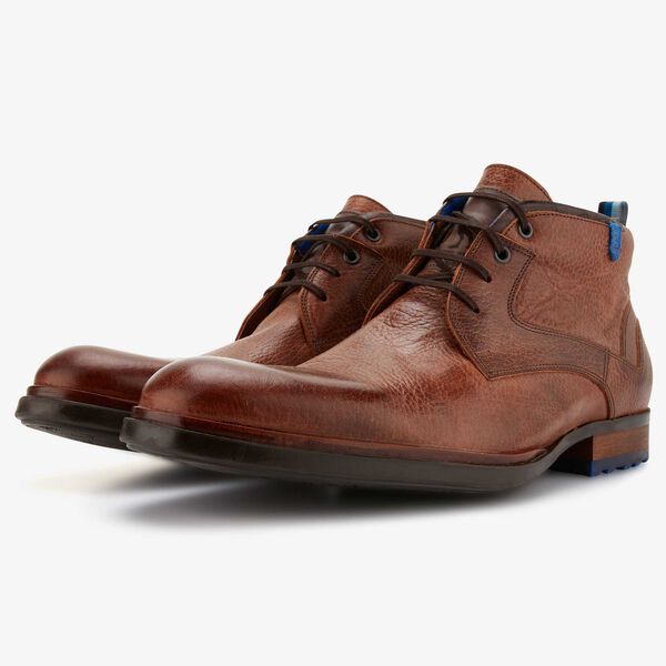 Floris van Bommel cognac leather men’s lace boot 