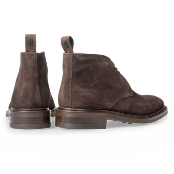 Dark brown suede leather lace boot