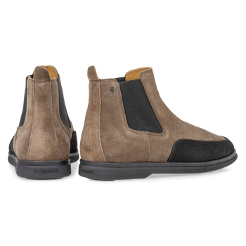 Suede leather Chelsea boot taupe