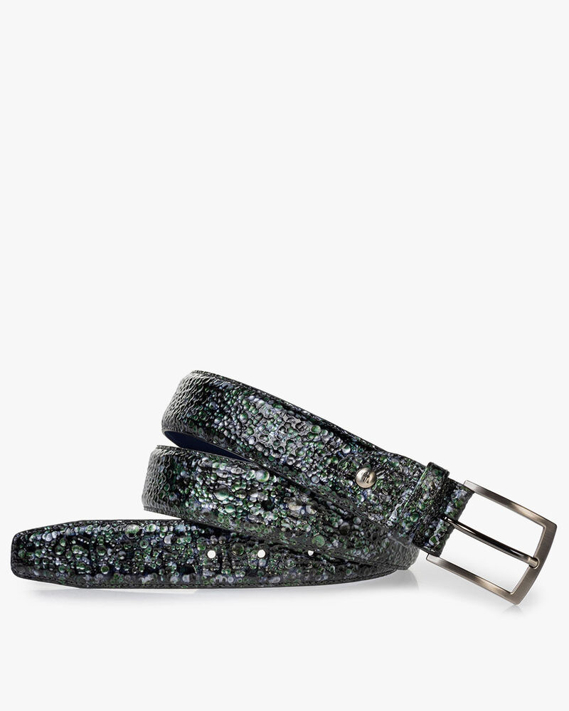 Belt metallic print dark green