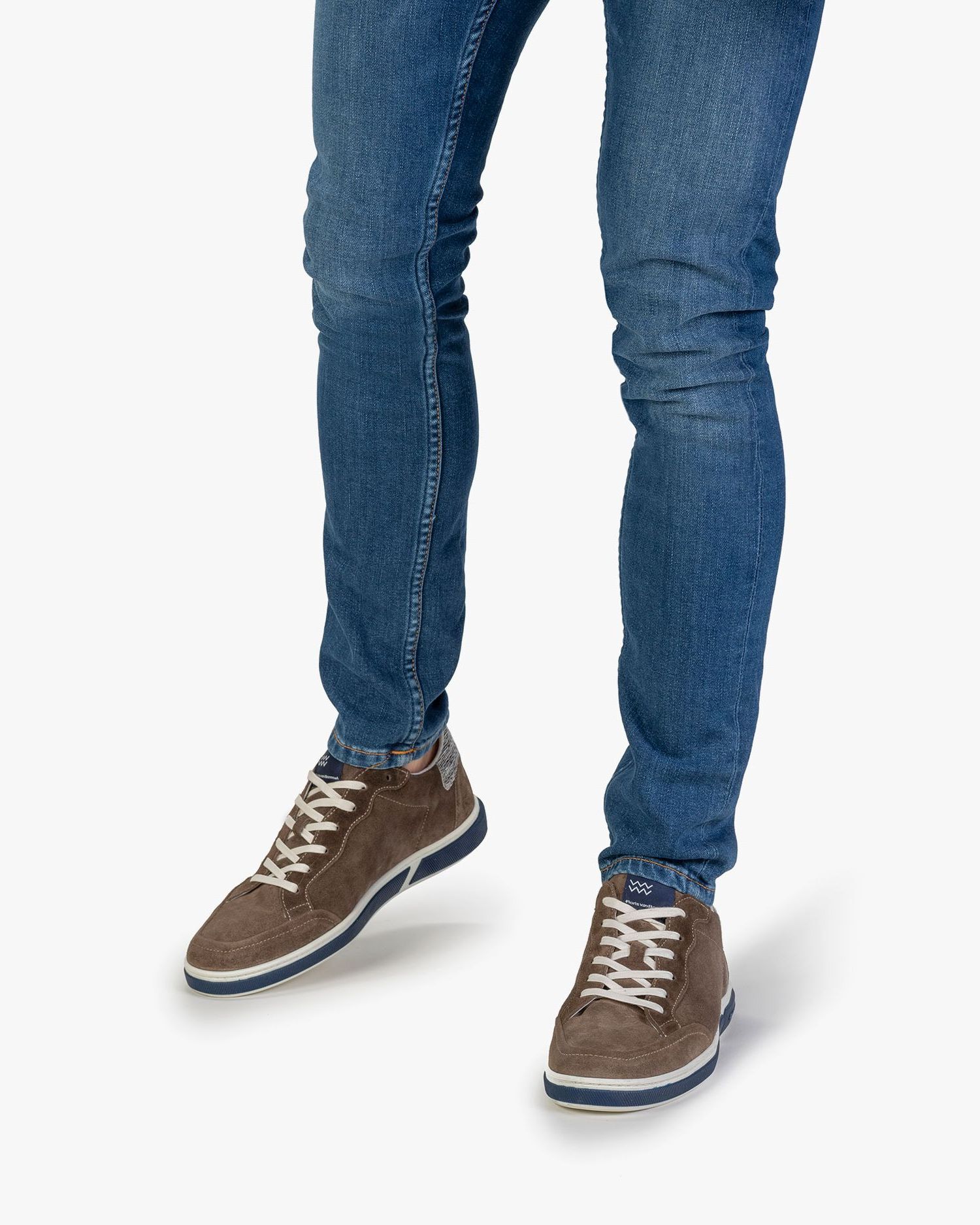 Sneaker suede leather taupe 13350 17 Floris van Bommel Official