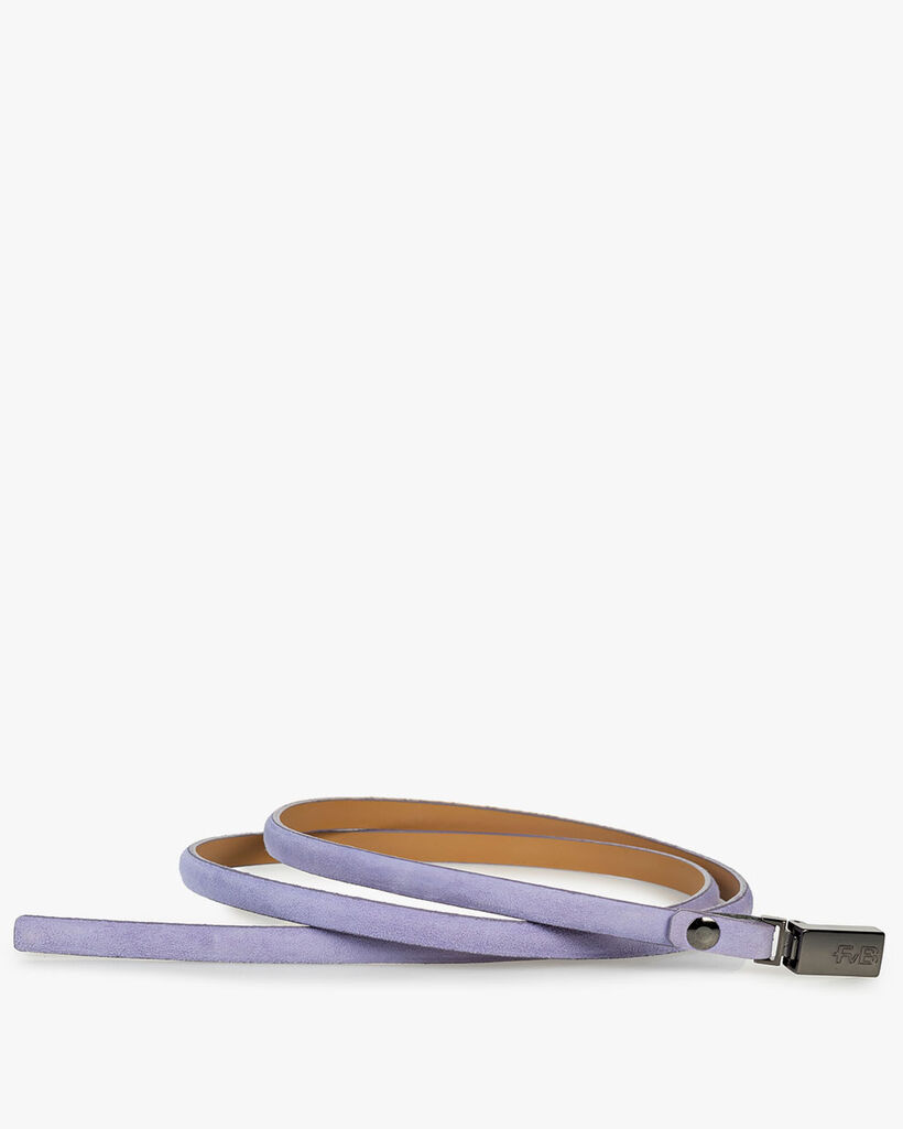 Belt suede leather purple