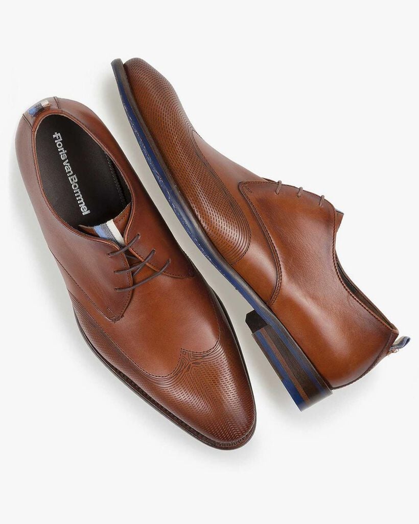 Lace shoe calf leather cognac
