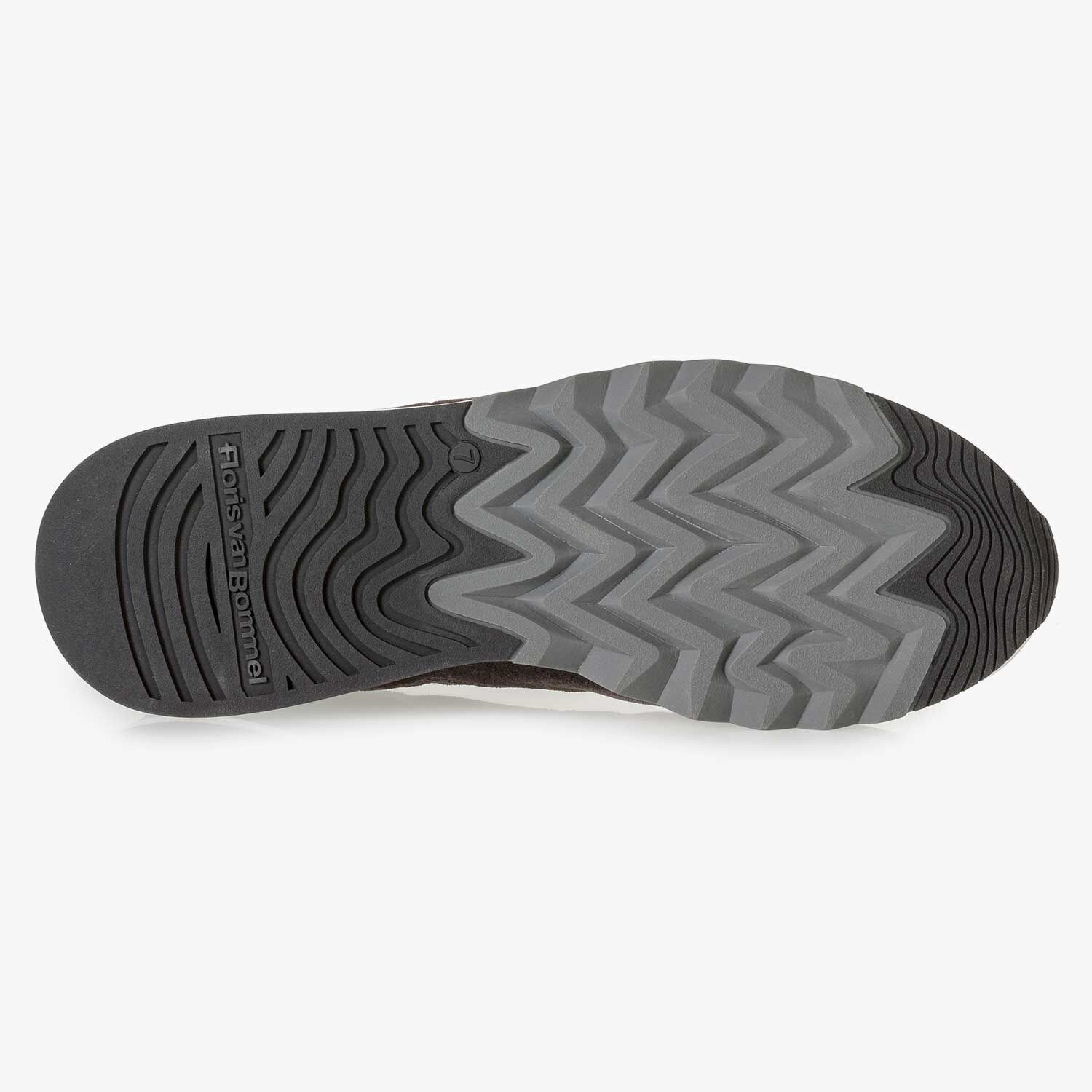 Anthracite and brown suede leather sneaker 16093 16 Floris van