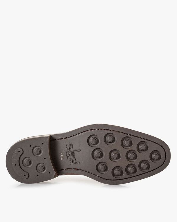 Boot cognac leather with print