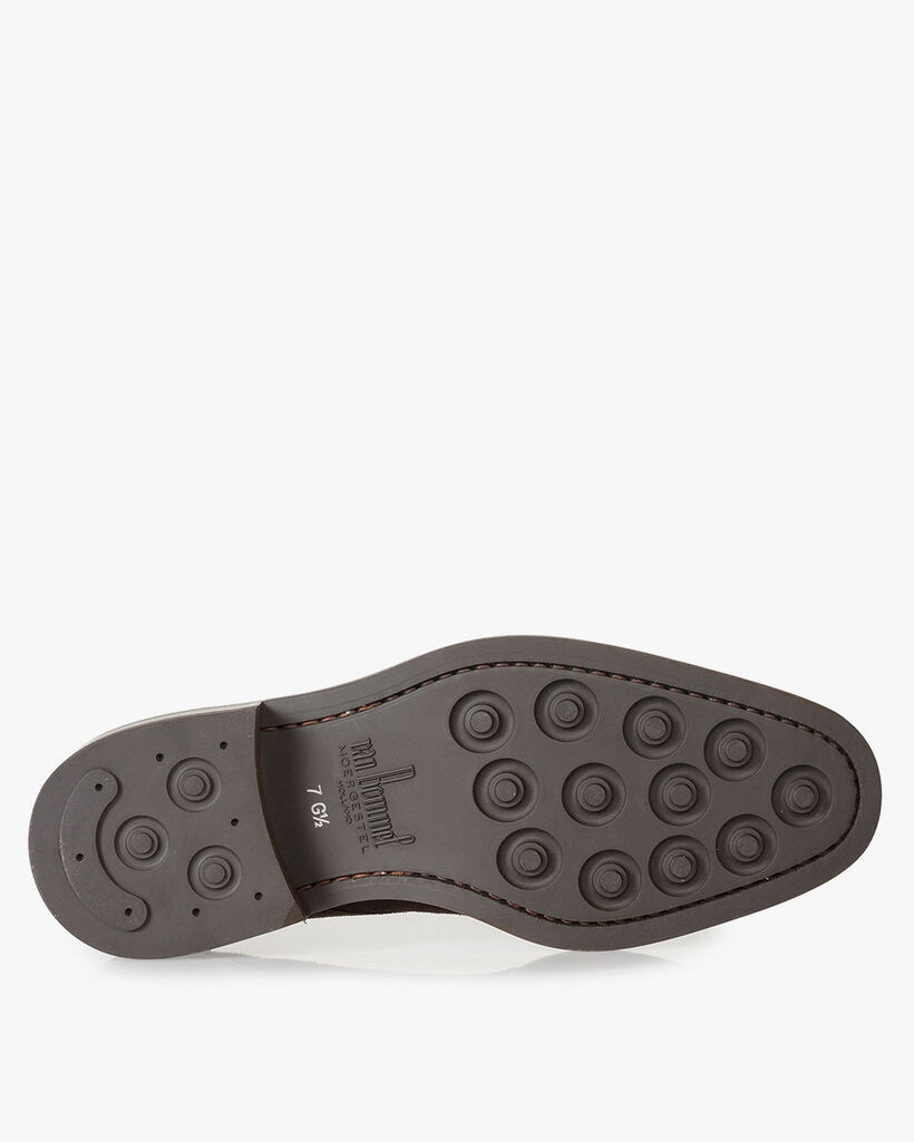 Dark brown suede leather lace boot