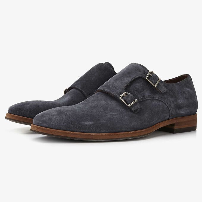 Blue Suede Men S Buckled Shoe 12070 02 Floris Van Bommel
