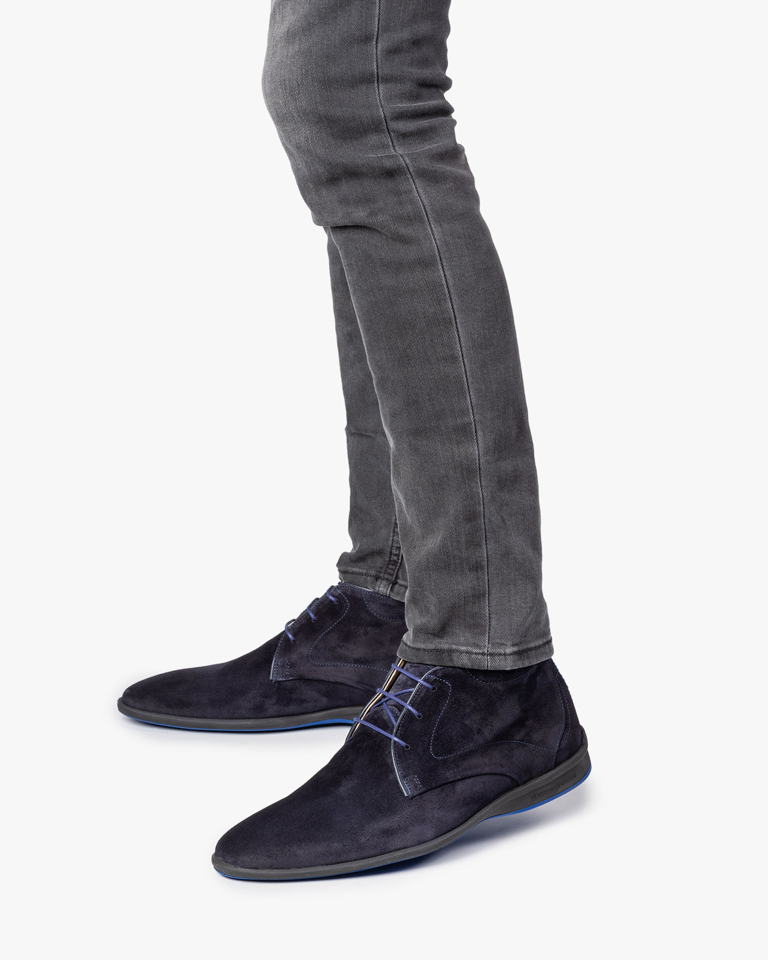 Official Webshop Floris van Bommel Floris van Bommel Official Dark blue suede leather lace boot 20300 00