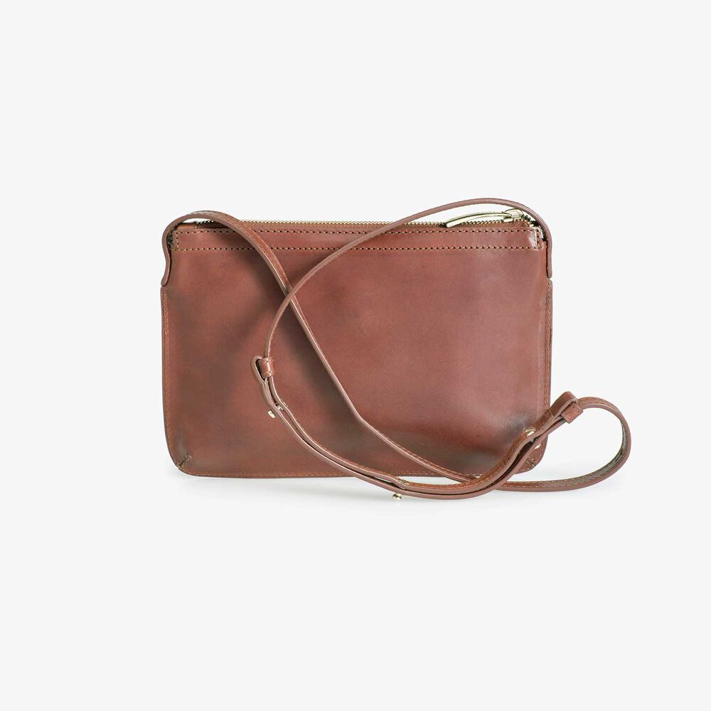Brown leather cross body bag