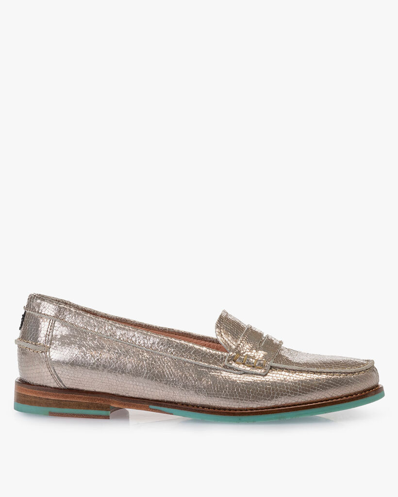 Loafer metallic taupe
