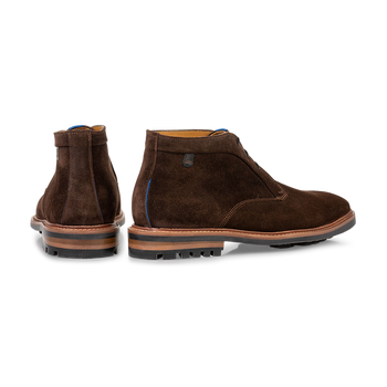 Lace boot suede dark brown