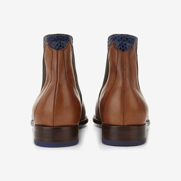 Floris van Bommel cognac leather men's chelsea boot