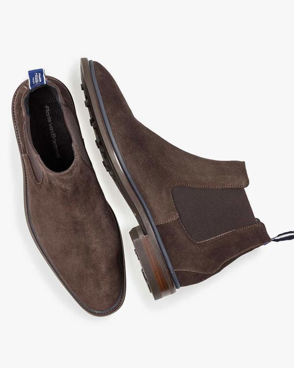 Chelsea boot suede leather brown