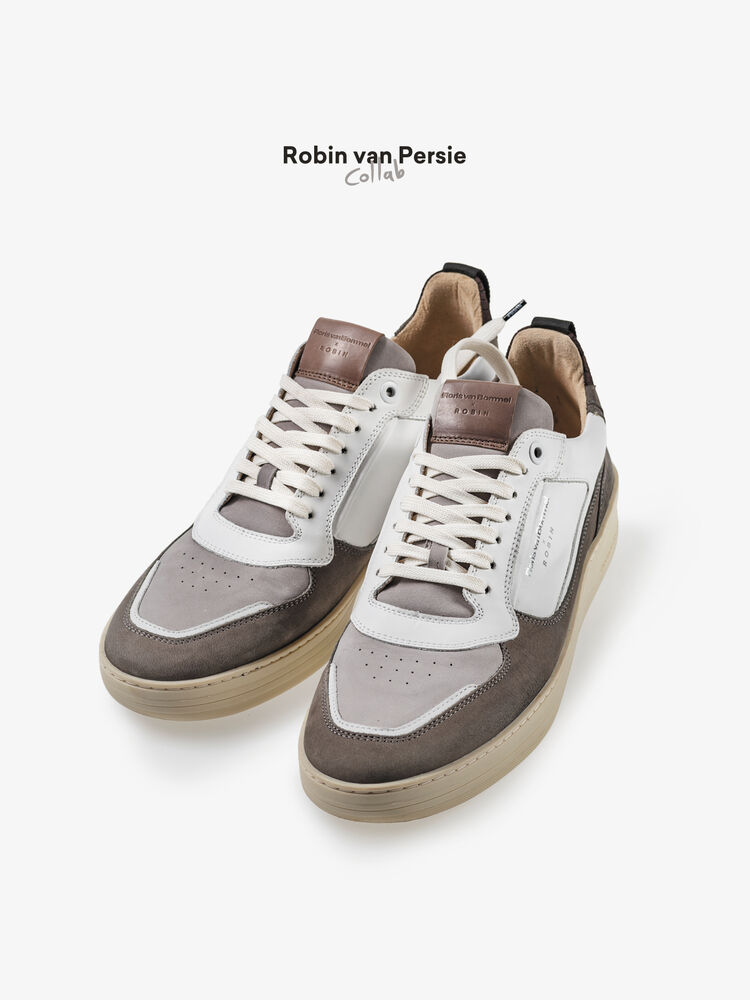 Tennis sneaker calf leather white