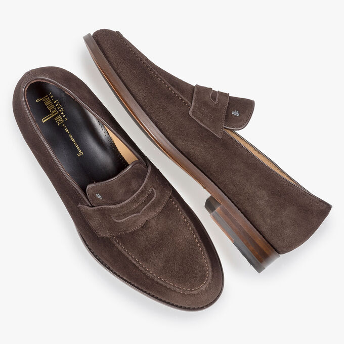 Brown suede leather men's loafer 11132/00 | van Bommel Official®