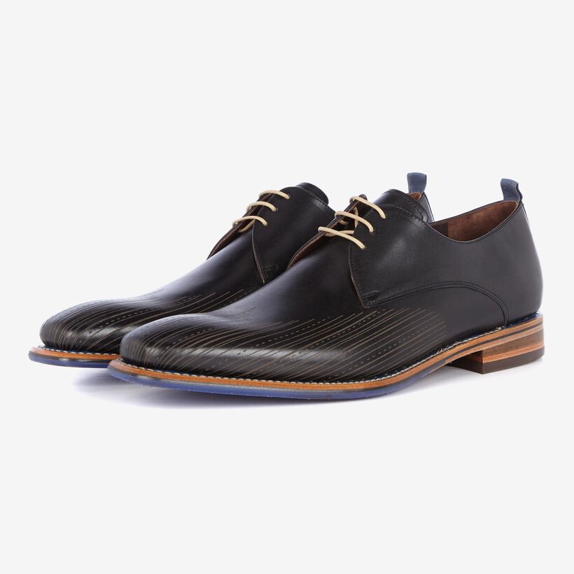 Floris van Bommel black leather men's lace-up shoe