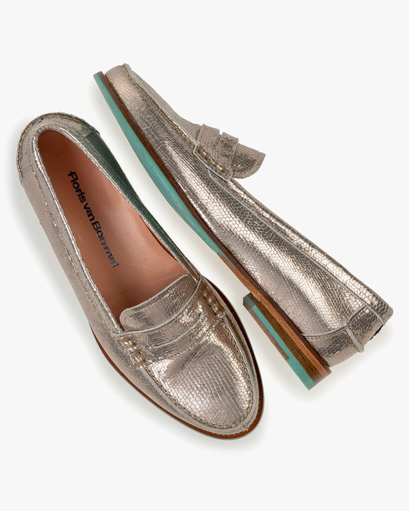 Loafer metallic taupe