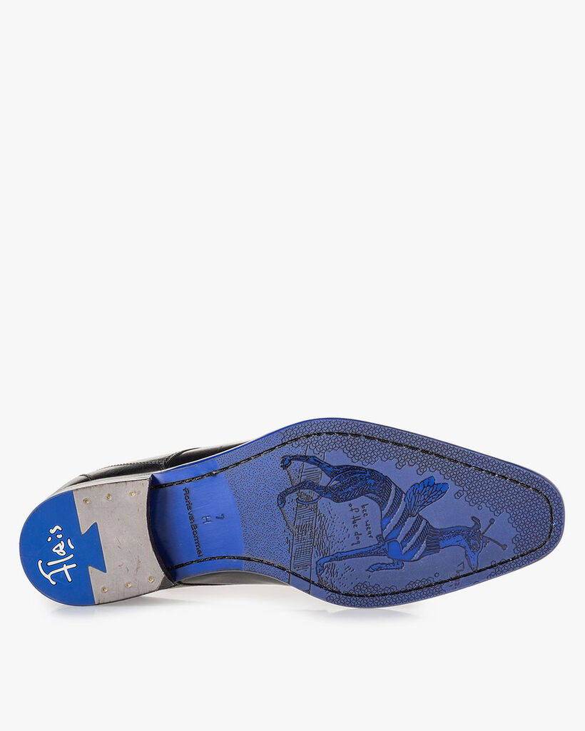 Lace shoe black calf leather