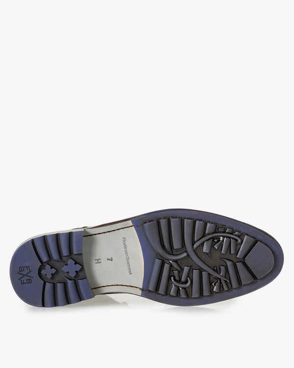 Lace boot suede leather dark brown