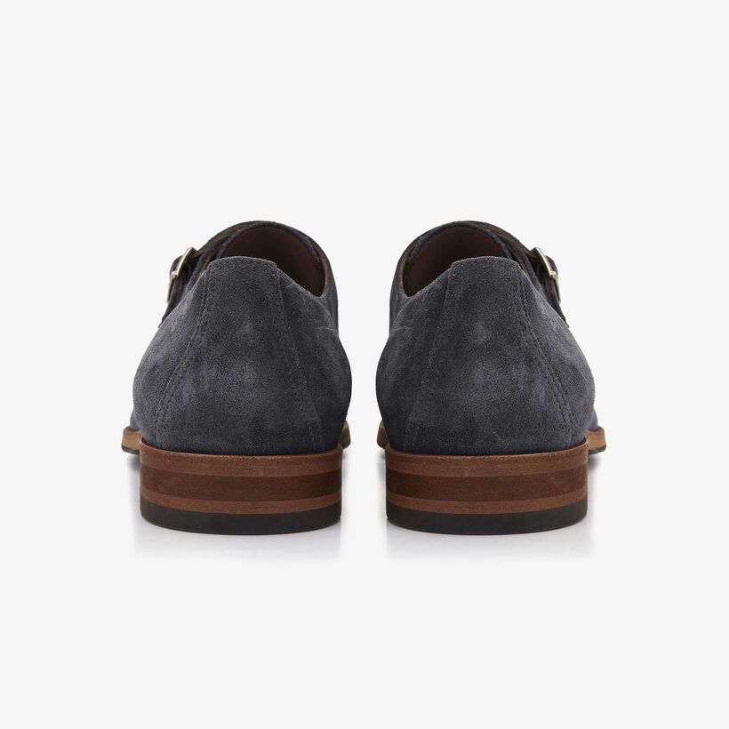 Floris van Bommel blue suede men's buckled shoe