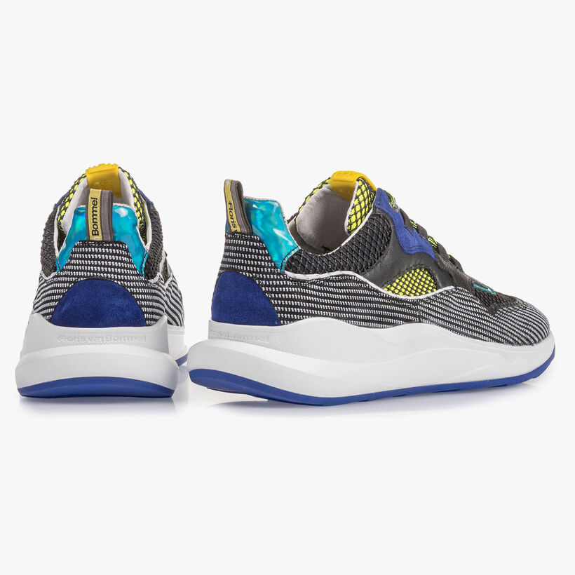 Premium blue and yellow suede leather sneaker