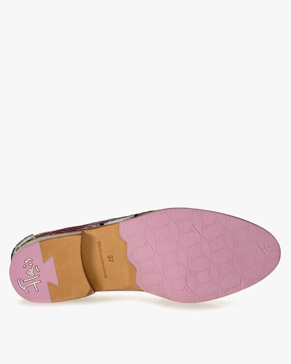 Loafer printed leather pink