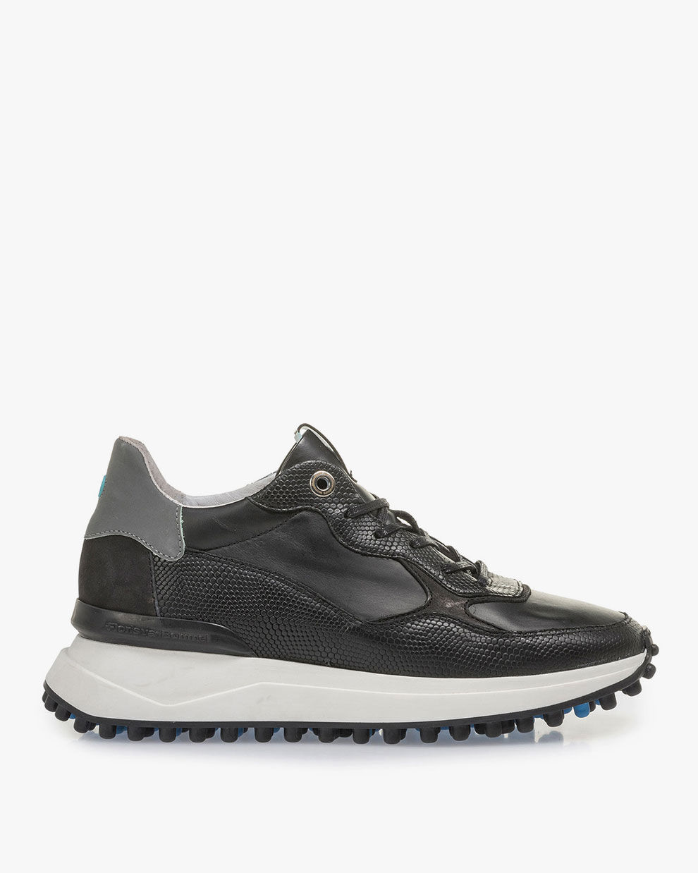 Black women s sneaker with a print 85307 01 Floris van Bommel Women