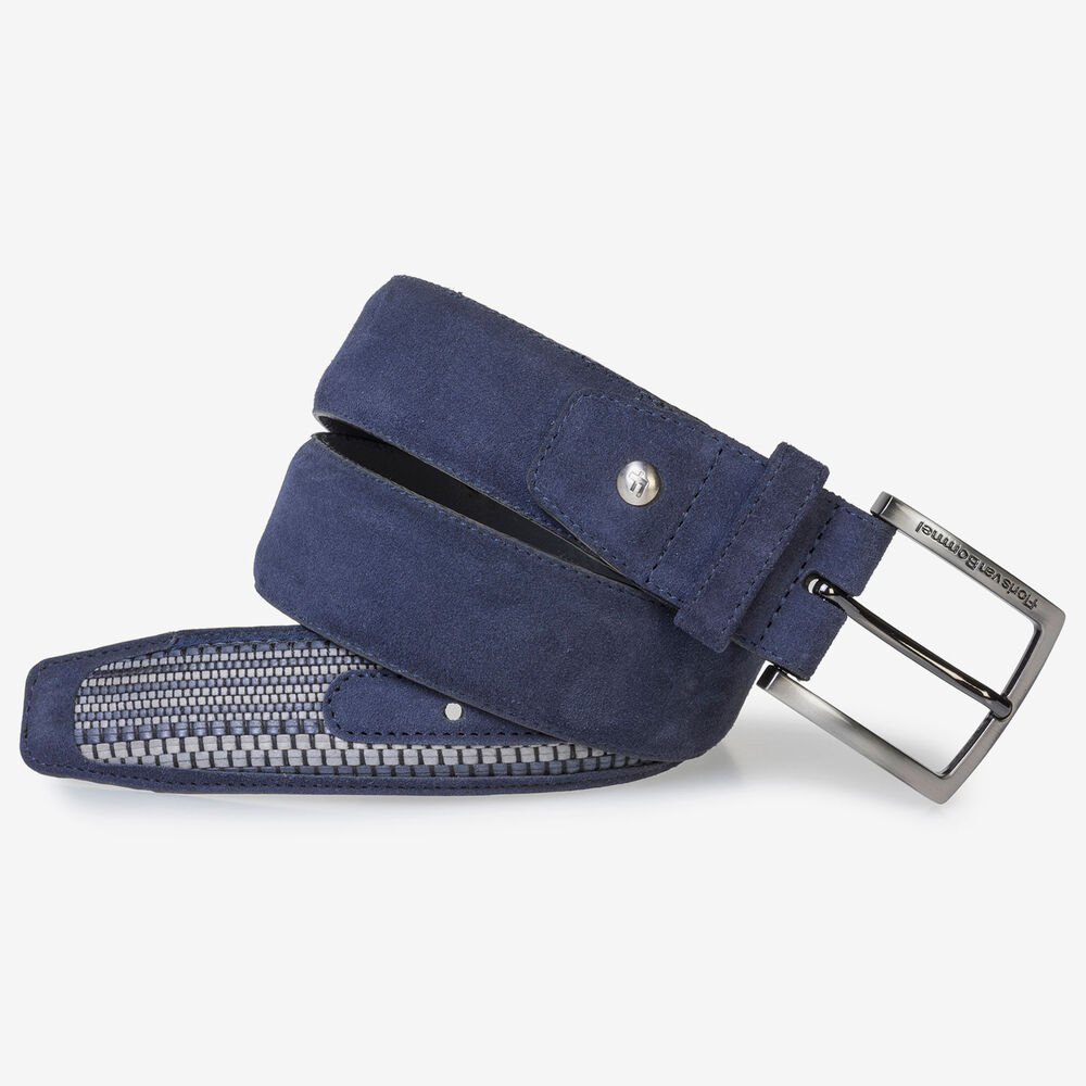 Dark blue belt with braided details