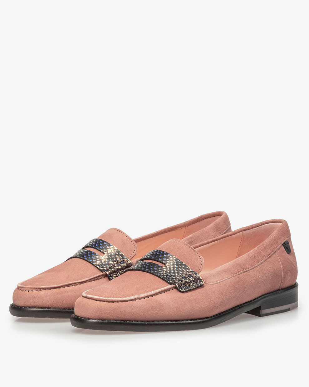 Pink suede leather loafer Floris van Bommel Official