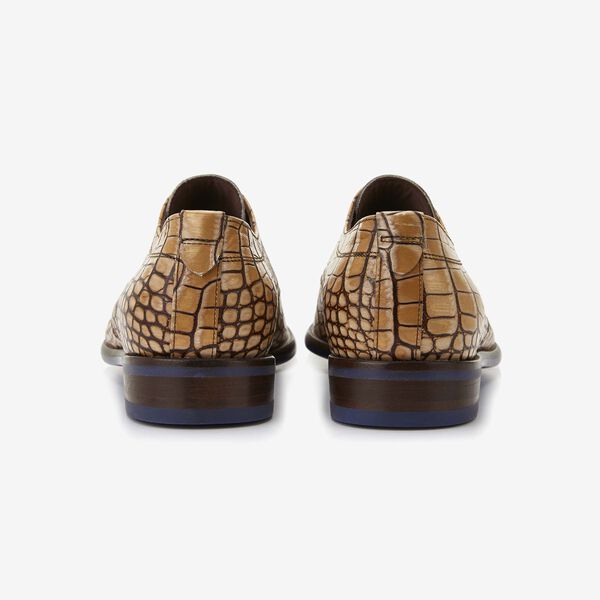 Floris van Bommel sand coloured crocodile print men's lace-up shoe