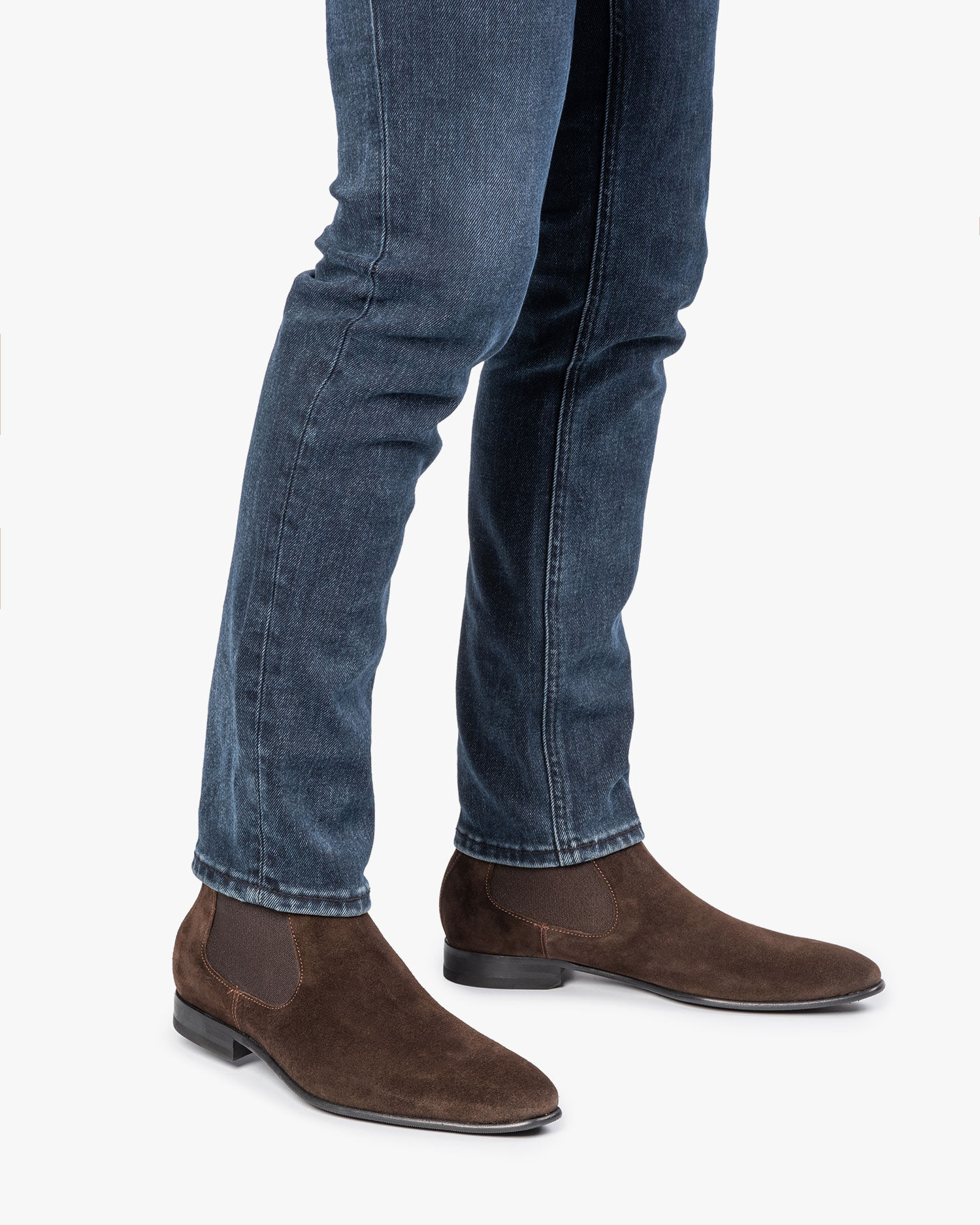 Dark brown suede chelsea boots clearance