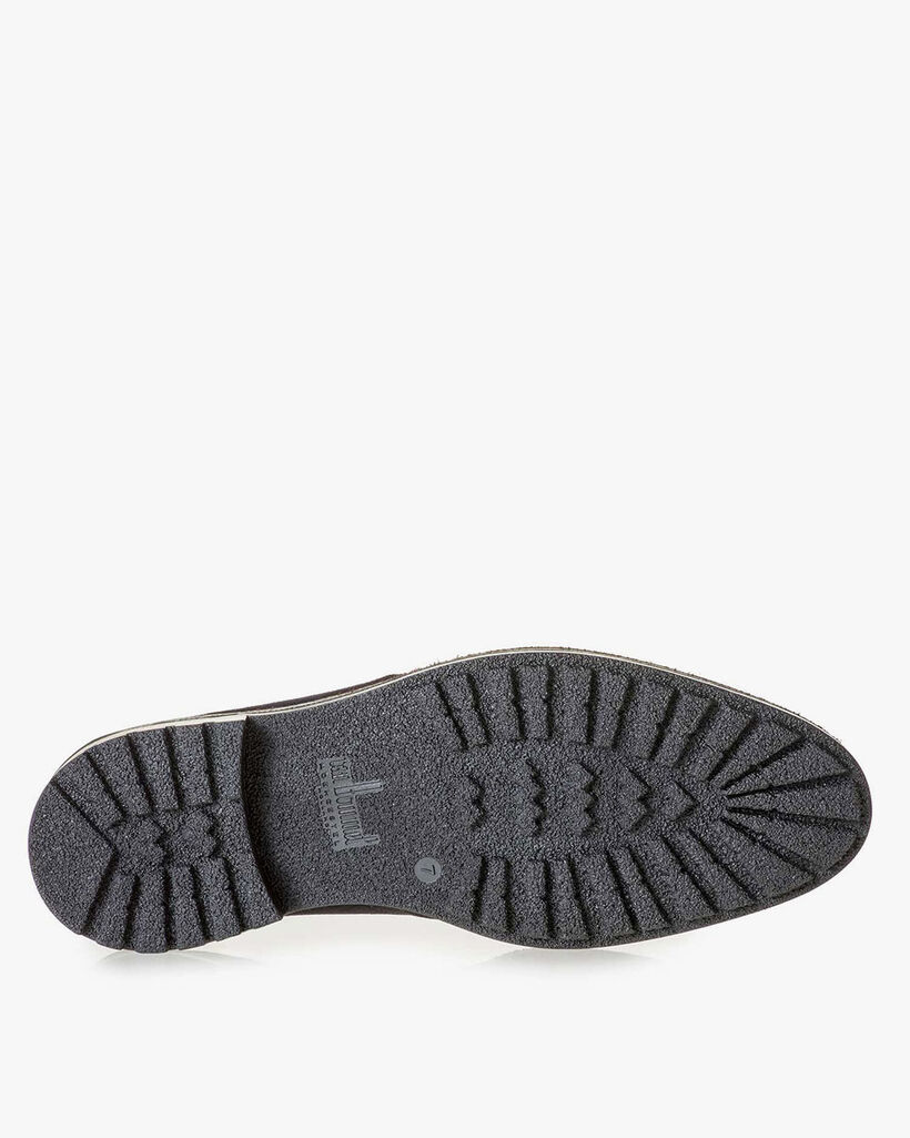 Dark blue suede leather lace boot