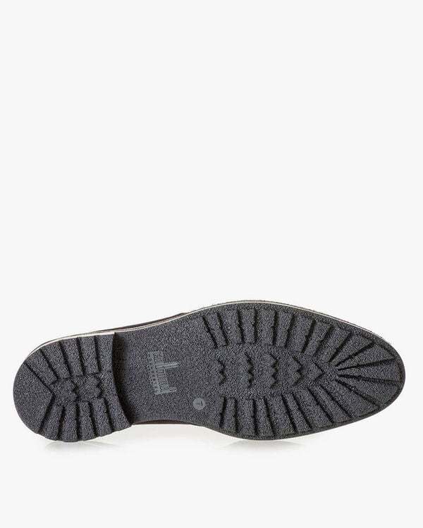 Dark blue suede leather lace boot