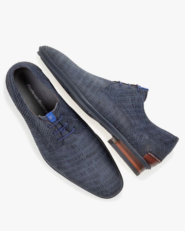 Lace shoe with print dark blue