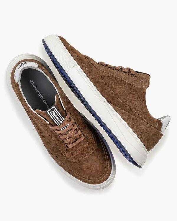Sneaker suede leather cognac